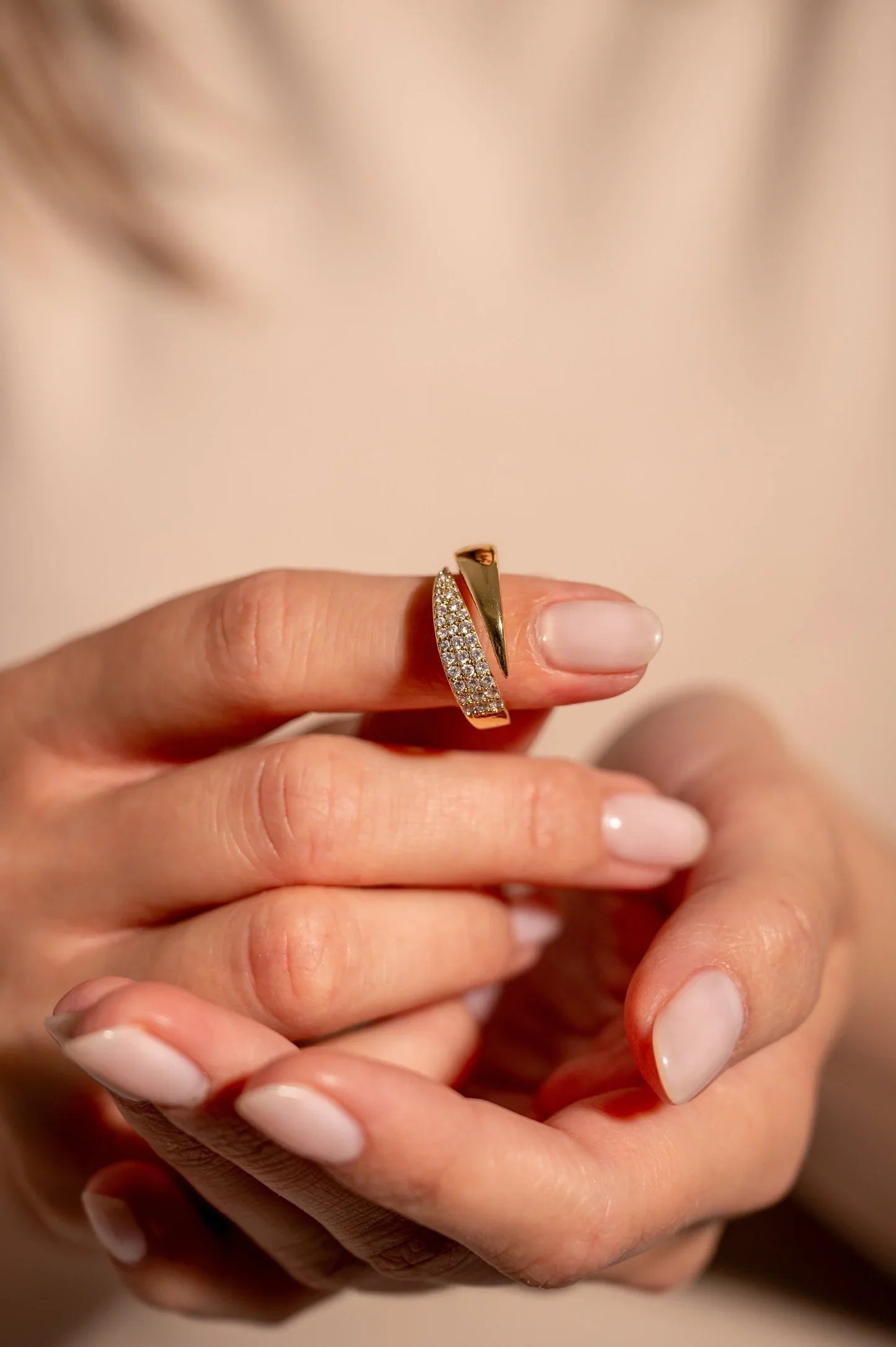 Symbolic Gold Ring with Sparkling Stones (Buy 1 Get 1 FREE)