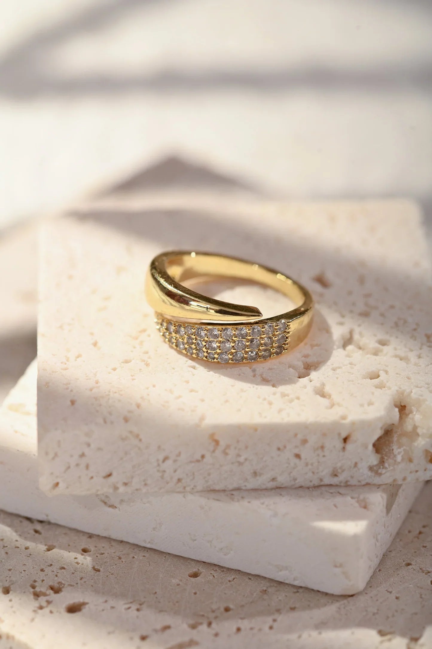 Symbolic Gold Ring with Sparkling Stones (Buy 1 Get 1 FREE)