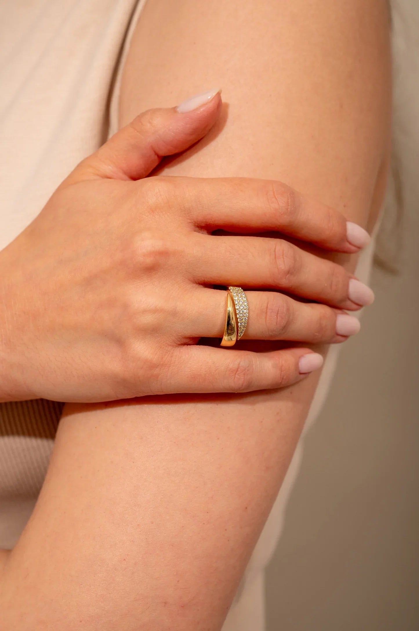 Symbolic Gold Ring with Sparkling Stones (Buy 1 Get 1 FREE)