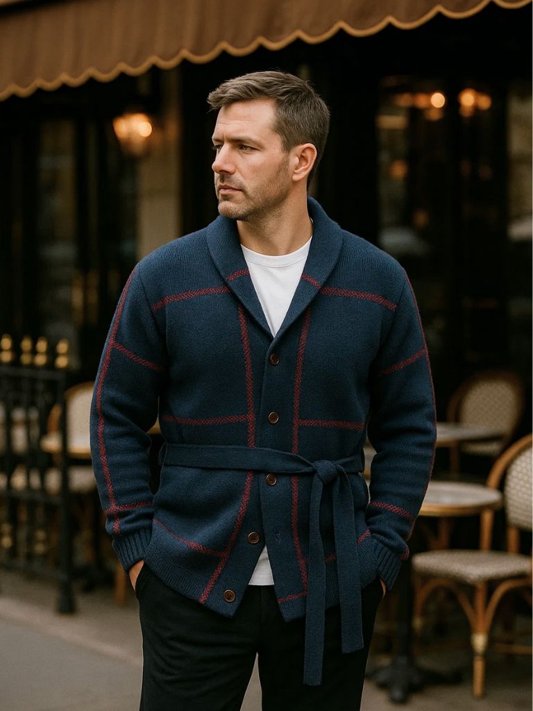 Knitted Coat with Belt Rome