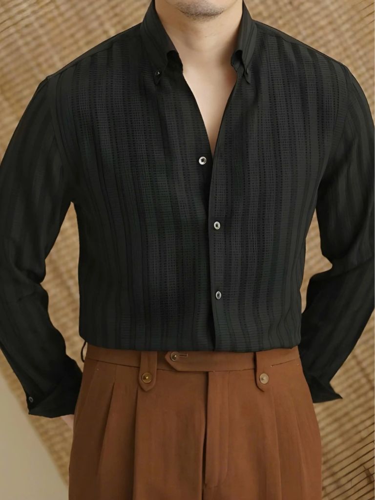 Striped Button-Up Shirt