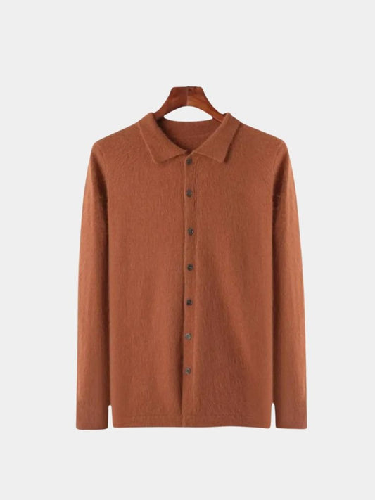 100% Cashmere Polo Cardigan