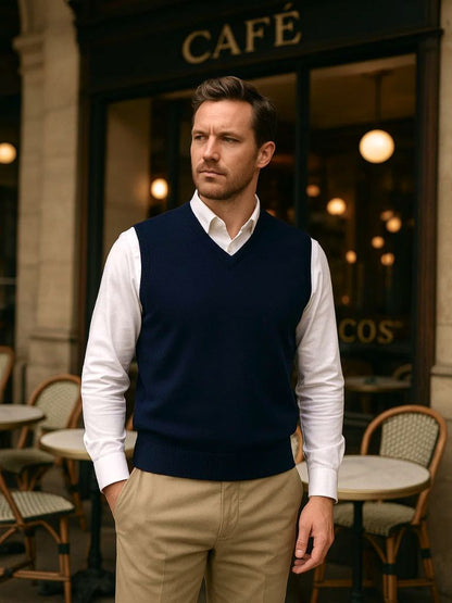 100% Cashmere V Neck Gilet