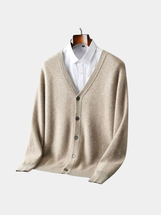 100% Merino Wool V-Neck Cardigan