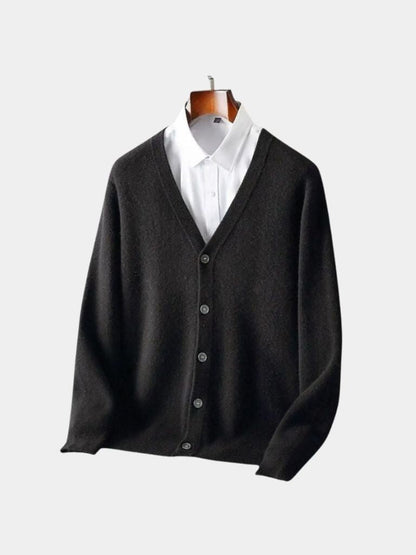100% Merino Wool V-Neck Cardigan