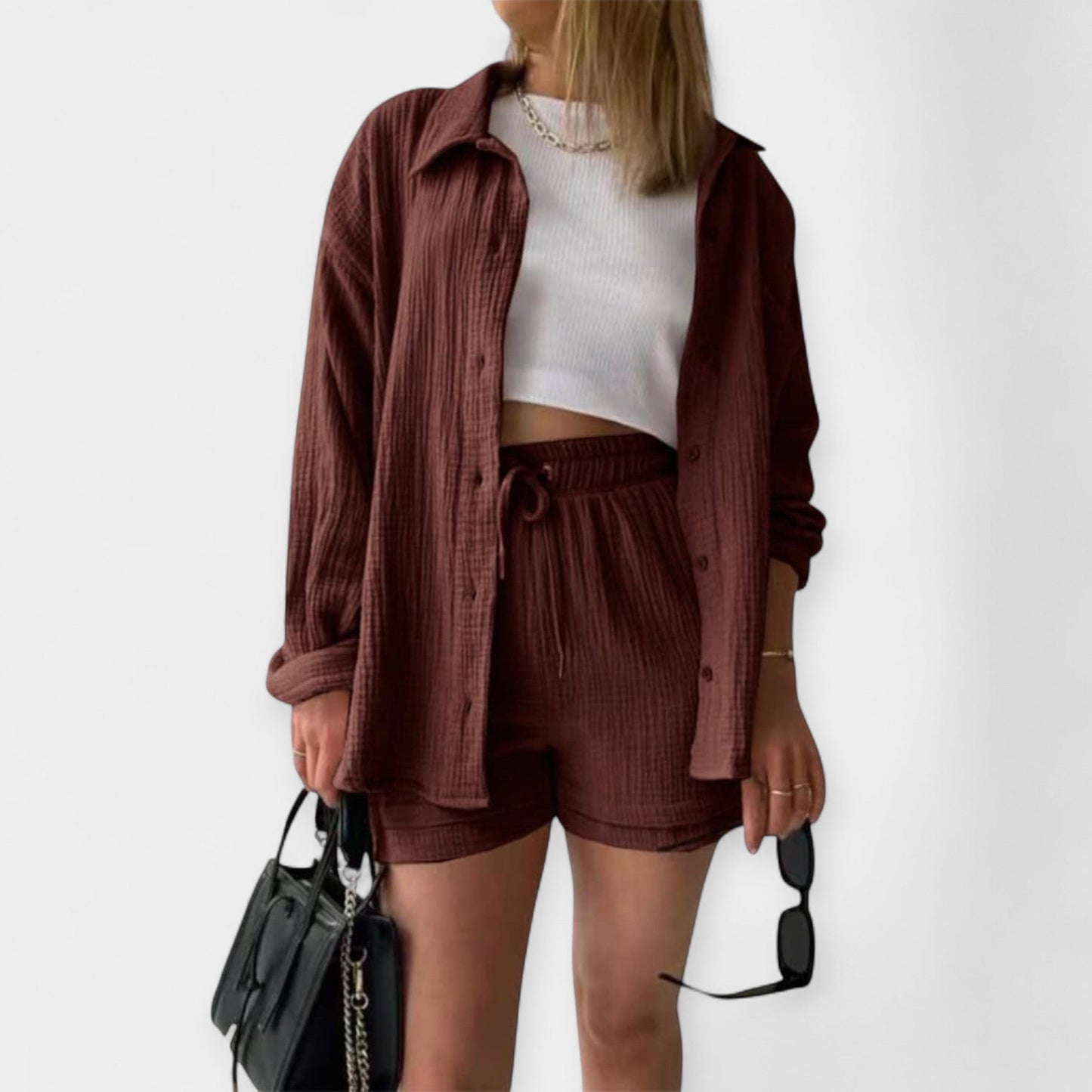 Two-Tone Summer Set - Top and Shorts