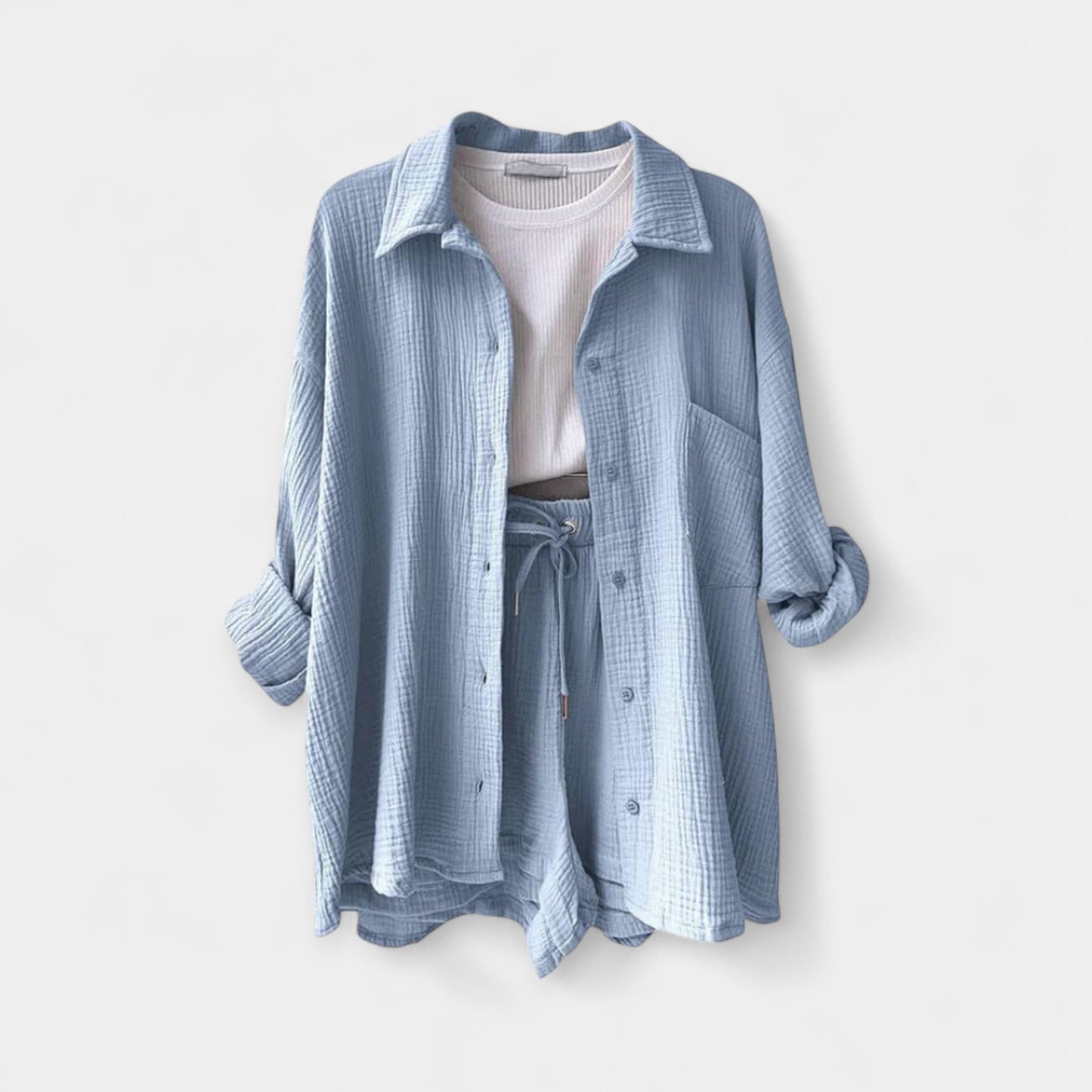 Two-Tone Summer Set - Top and Shorts
