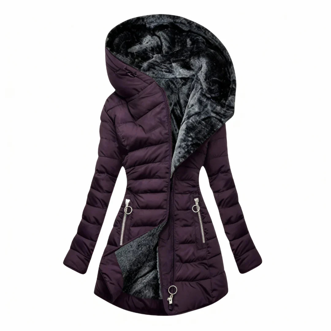 Marian | Slim-Fit Winter Coat with Fur Hood