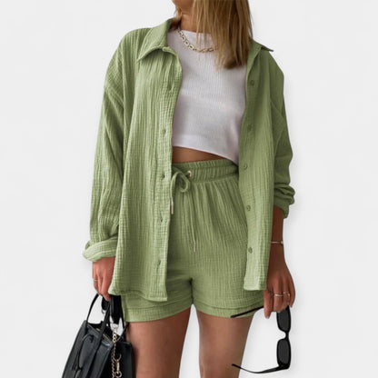 Two-Tone Summer Set - Top and Shorts