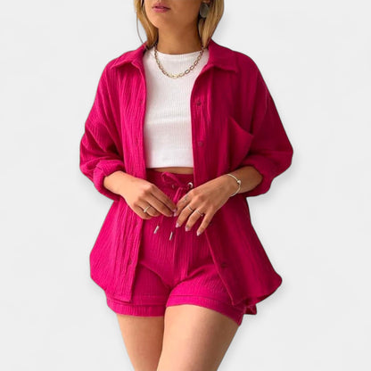 Two-Tone Summer Set - Top and Shorts