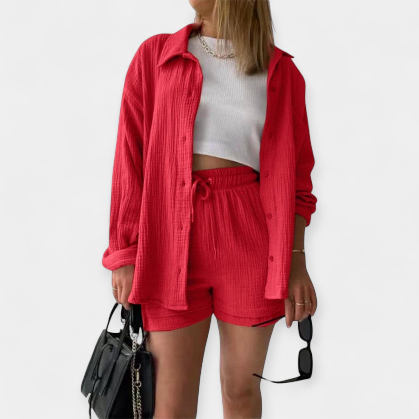 Two-Tone Summer Set - Top and Shorts
