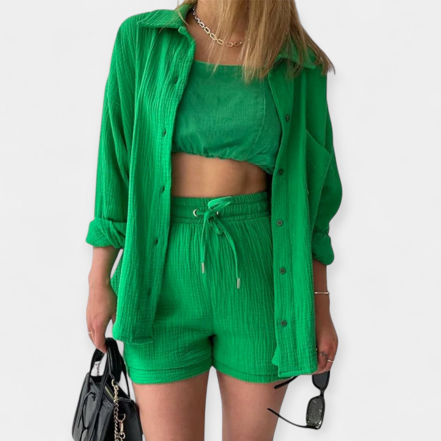 Two-Tone Summer Set - Top and Shorts