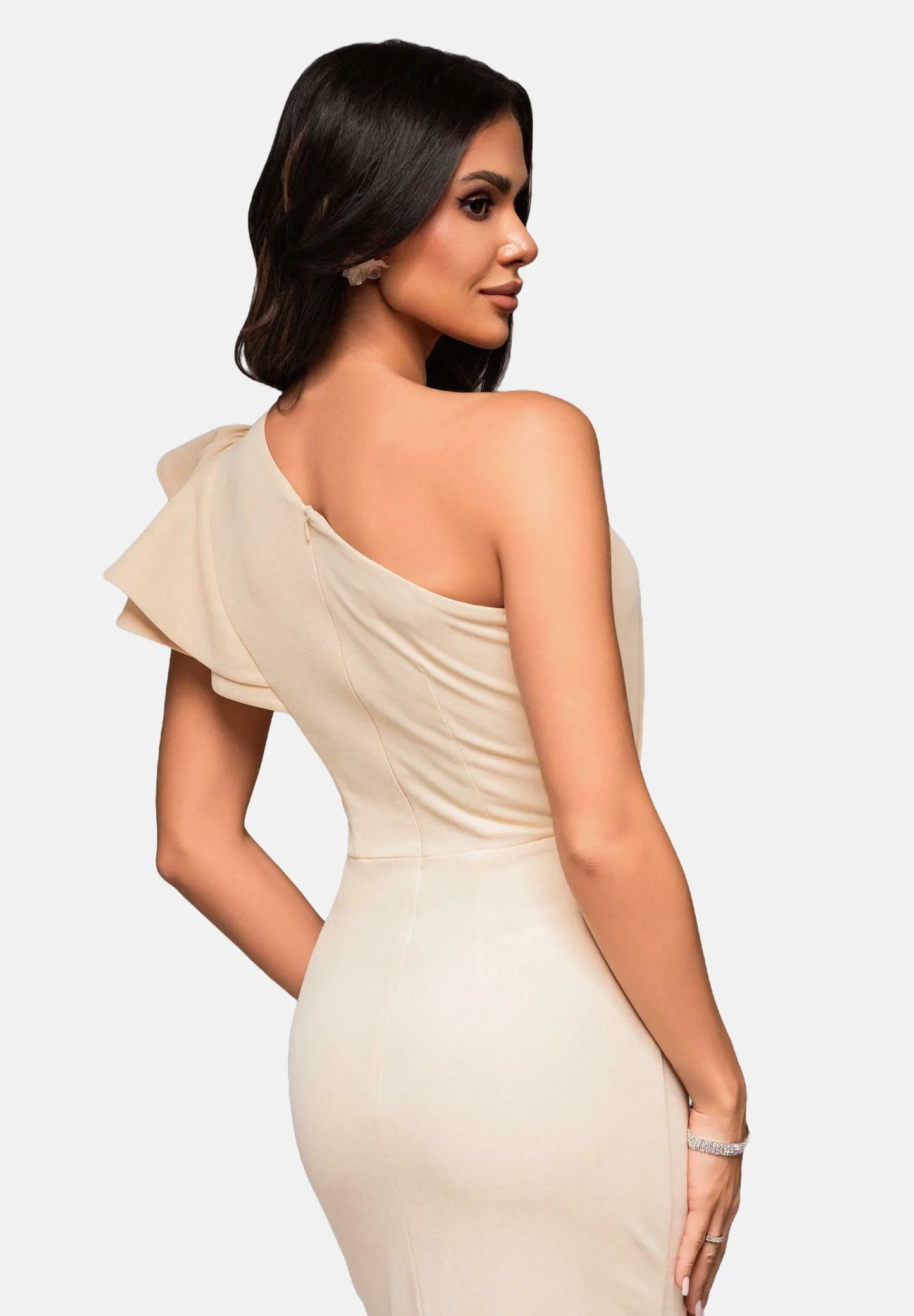 Caz - Off-Shoulder Dress with Ruffles and Slit