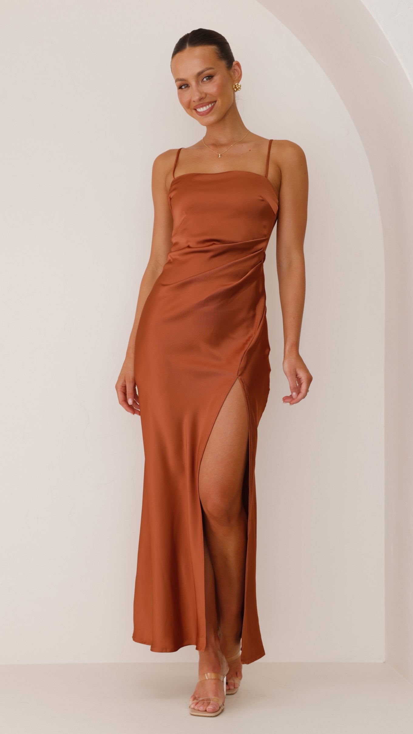 Ilana - Maxi Dress in Copper Color
