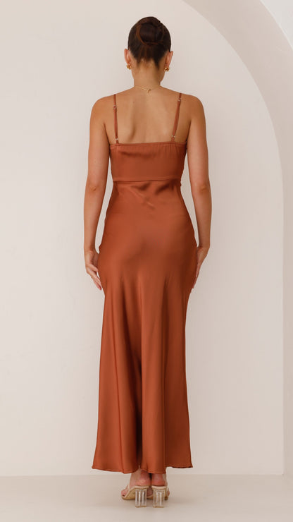 Ilana - Maxi Dress in Copper Color