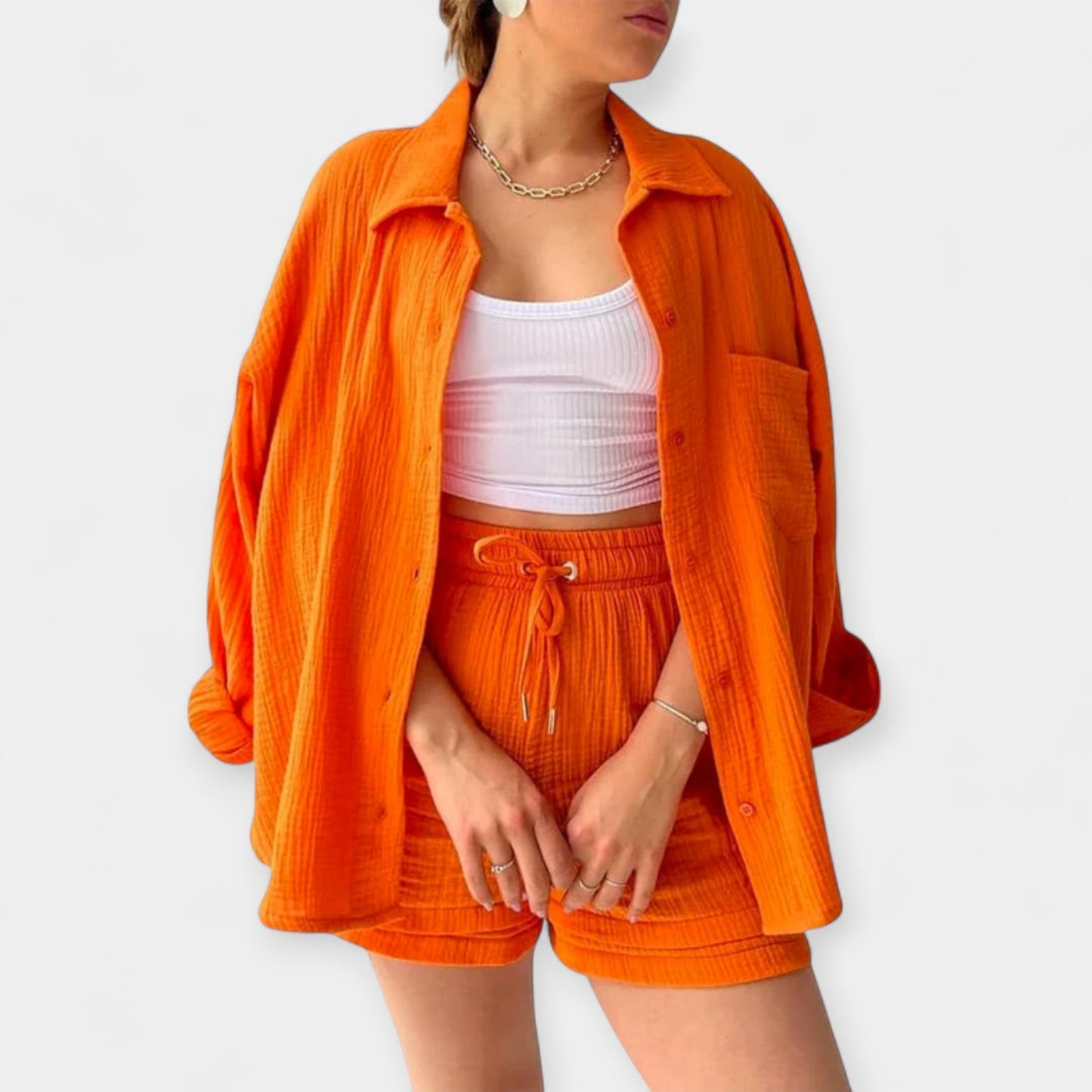 Two-Tone Summer Set - Top and Shorts