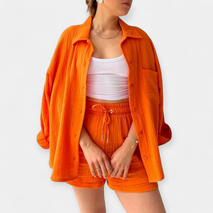 Two-Tone Summer Set - Top and Shorts