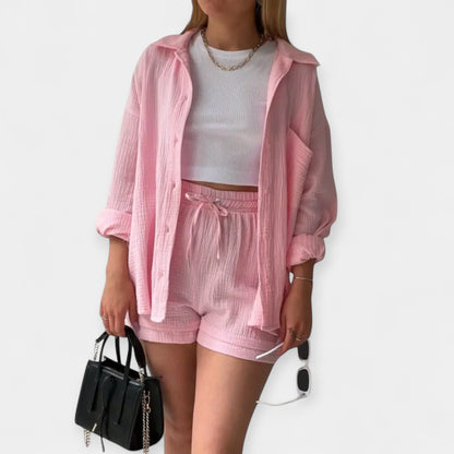 Two-Tone Summer Set - Top and Shorts