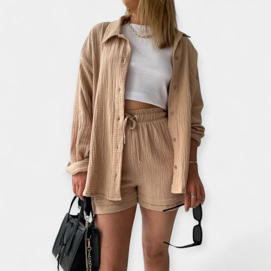 Two-Tone Summer Set - Top and Shorts