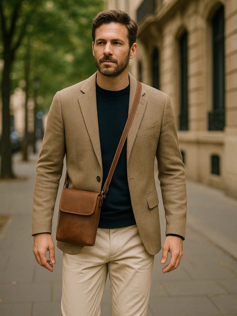 Men's Mini Leather Shoulder Bag