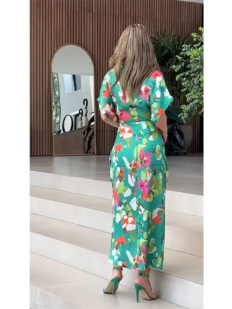 Valentina - Floral Maxi Dress with Buttons