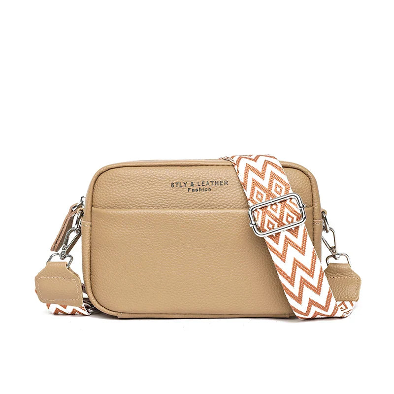 "Velours d'Or Billie" Leather Shoulder Bag