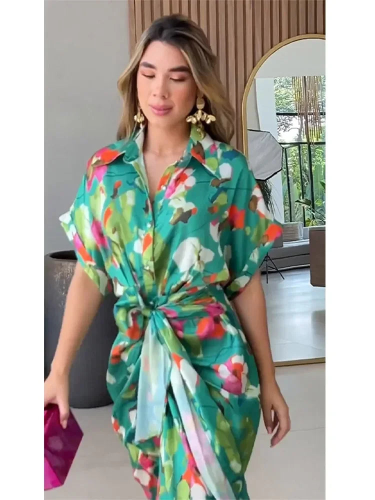 Valentina - Floral Maxi Dress with Buttons