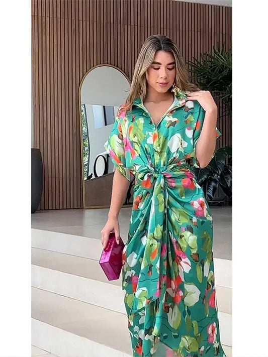 Valentina - Floral Maxi Dress with Buttons