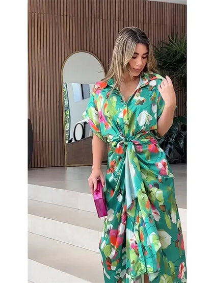 Valentina - Floral Maxi Dress with Buttons