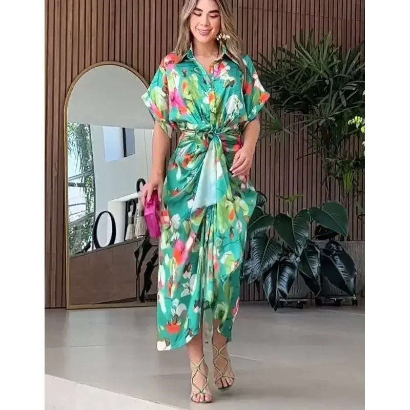 Valentina - Floral Maxi Dress with Buttons
