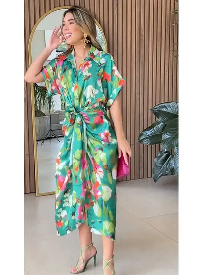 Valentina - Floral Maxi Dress with Buttons