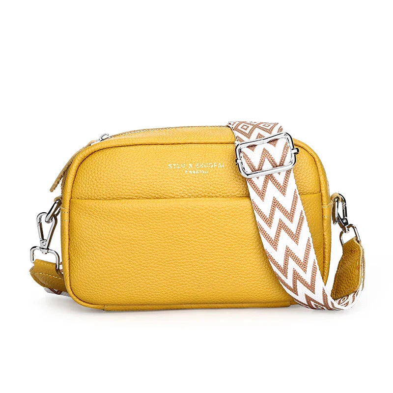 "Velours d'Or Billie" Leather Shoulder Bag