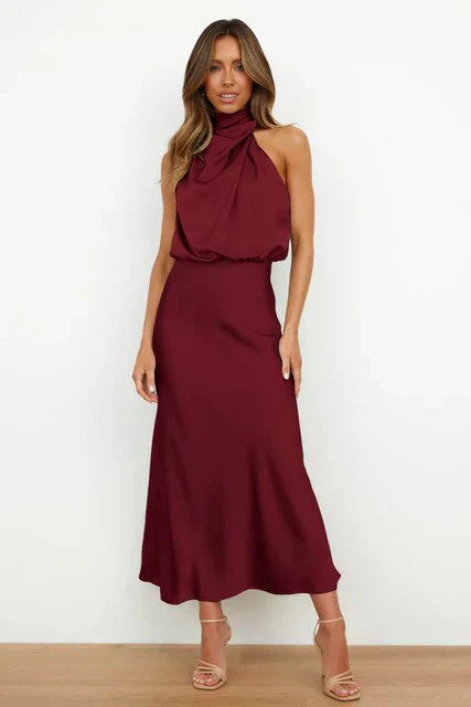 Benthe - Midi Dress with Off-the-Shoulder Design