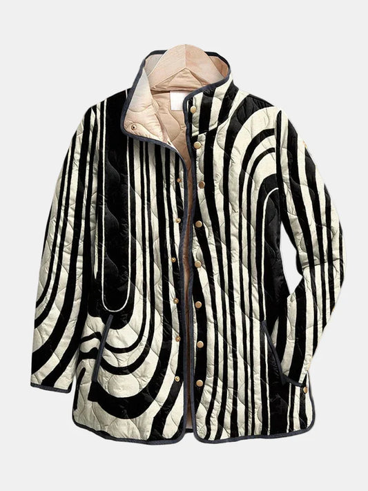 Soraya | Casual Quilted Jacket with Abstract Geometric Design