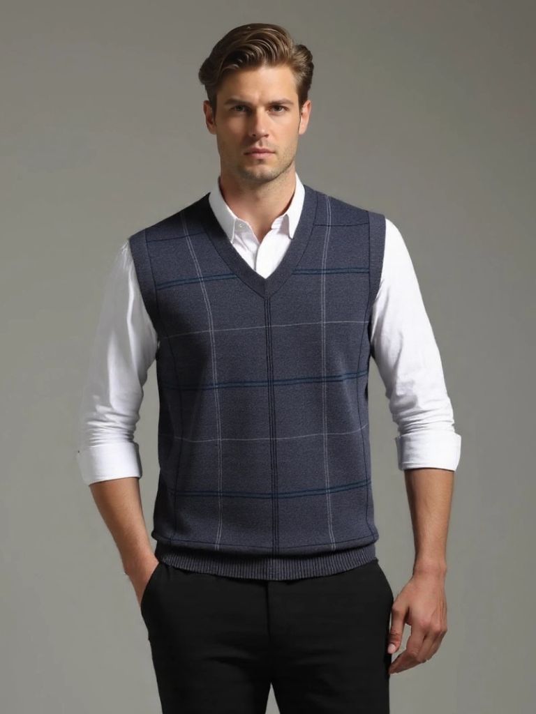 Kinit Checked Academic Waistcoat