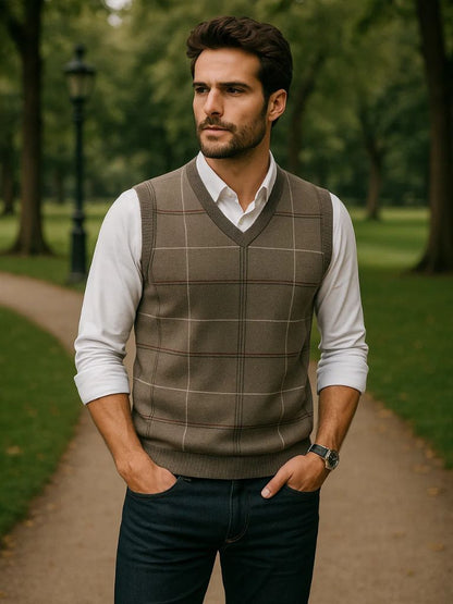Kinit Checked Academic Waistcoat