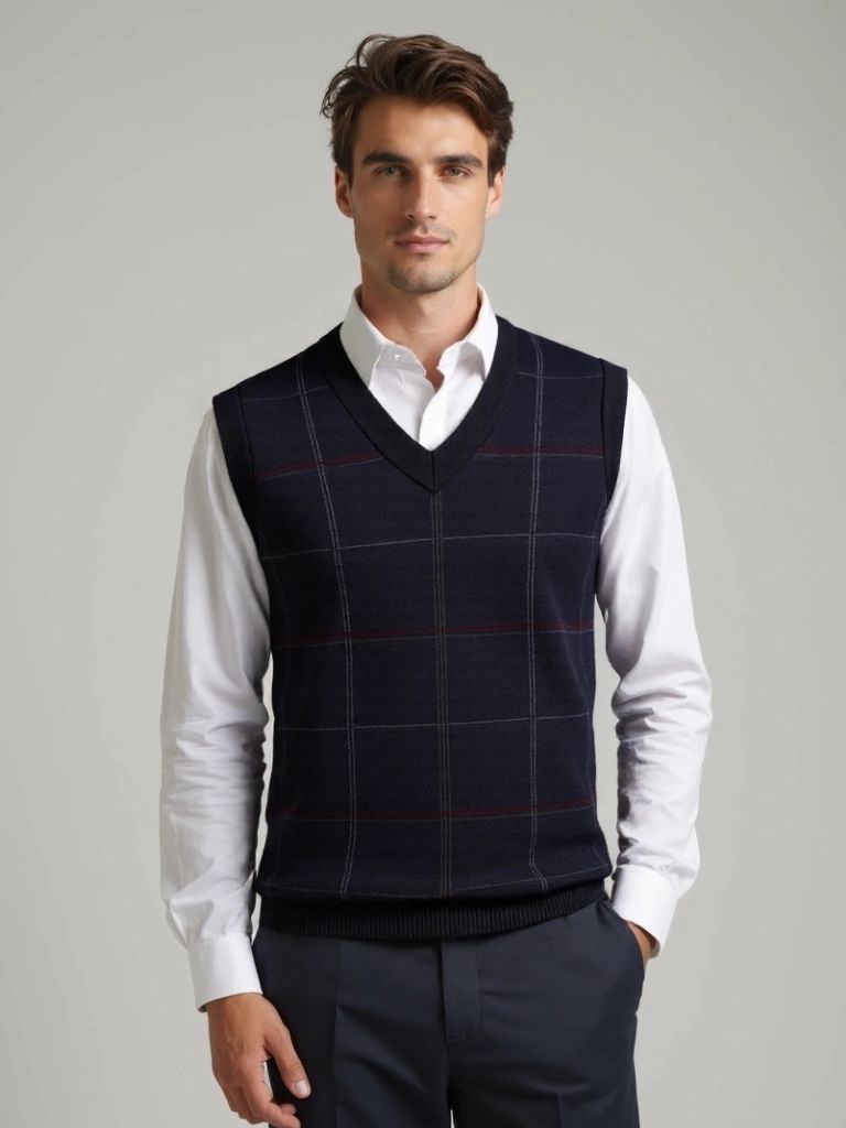 Kinit Checked Academic Waistcoat