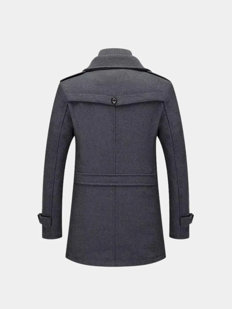 Aristocratic Black Wool Coat