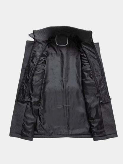 Aristocratic Black Wool Coat