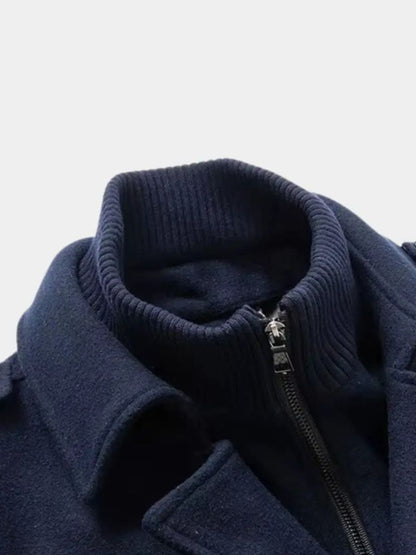 Aristocratic Black Wool Coat
