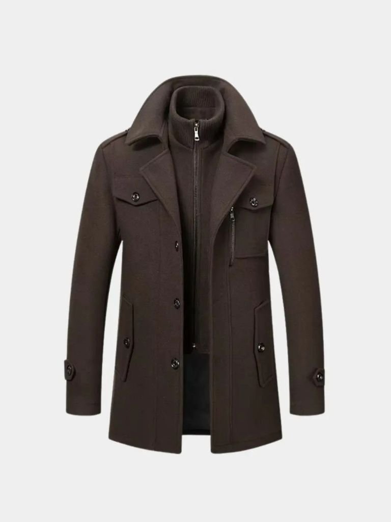 Aristocratic Black Wool Coat