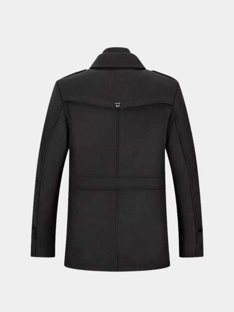 Aristocratic Black Wool Coat