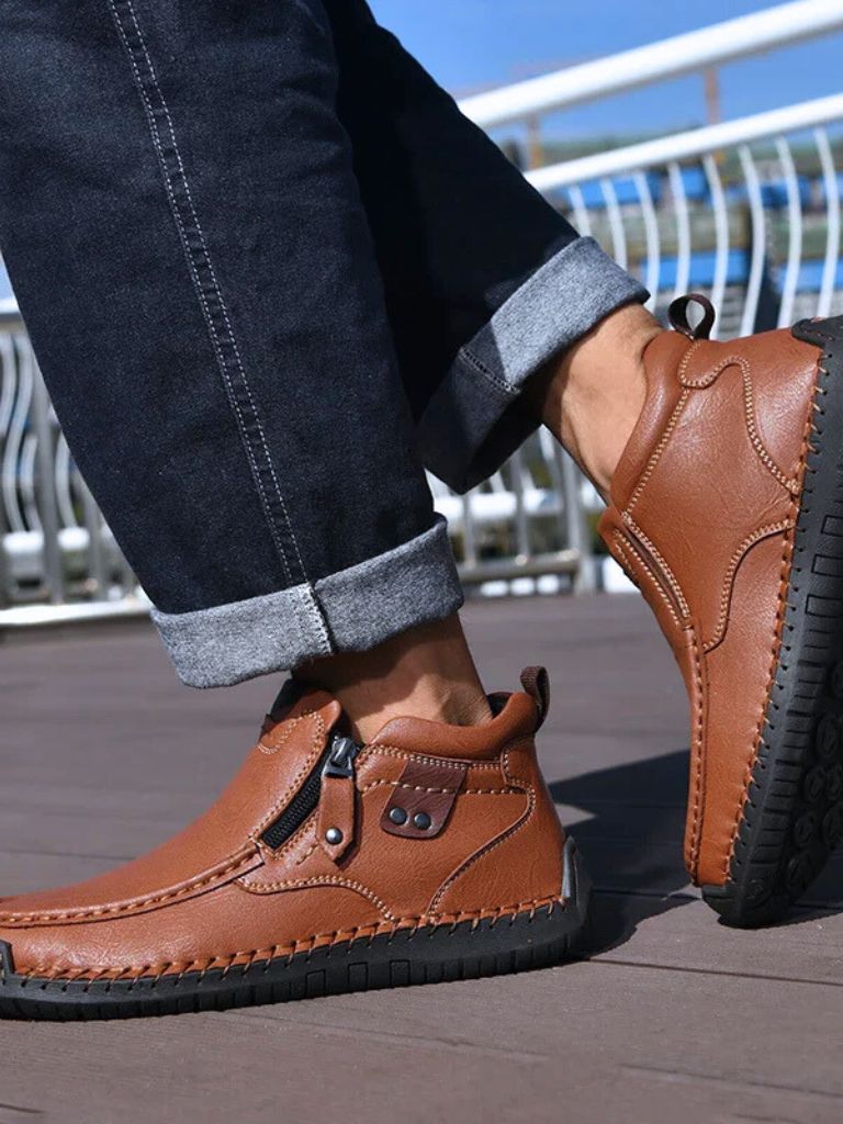 Bold Leather Ankle Boots