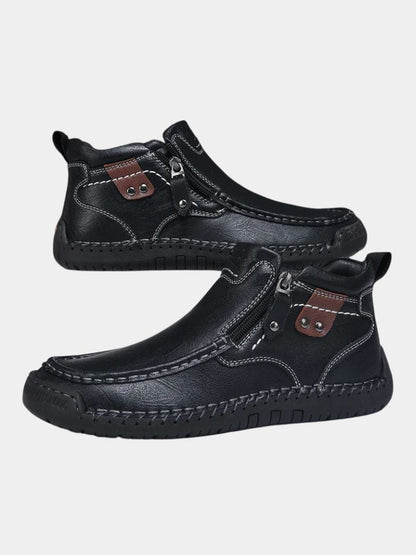 Bold Leather Ankle Boots