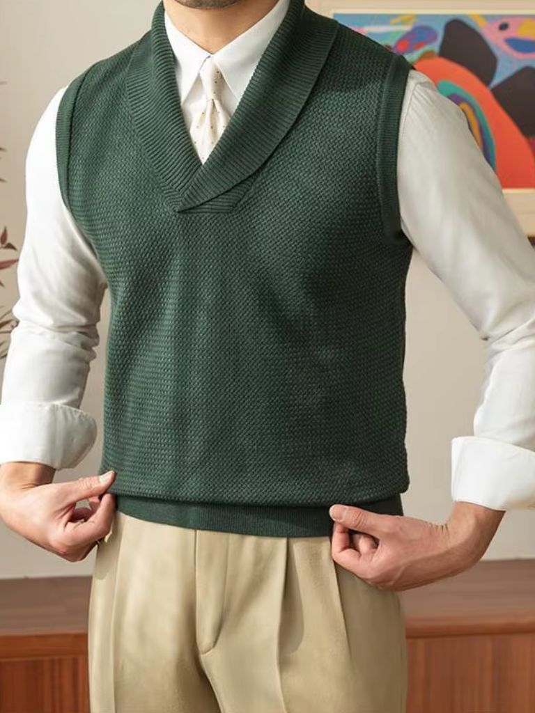 British Knit Knitted Waistcoat