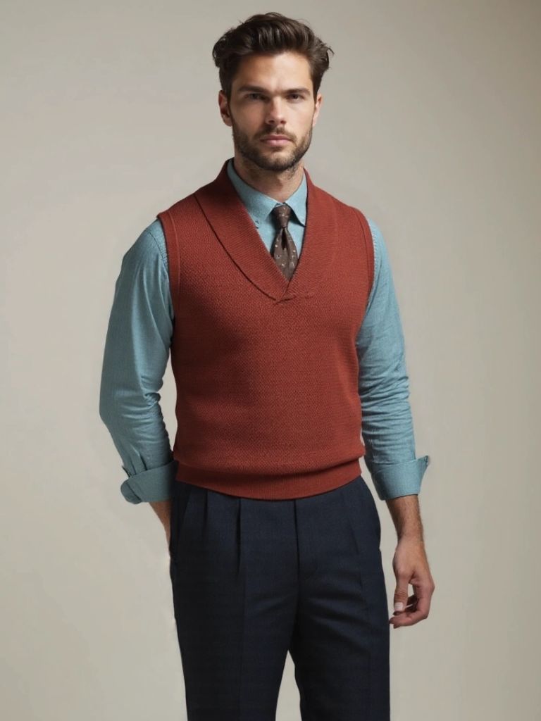 British Knit Knitted Waistcoat
