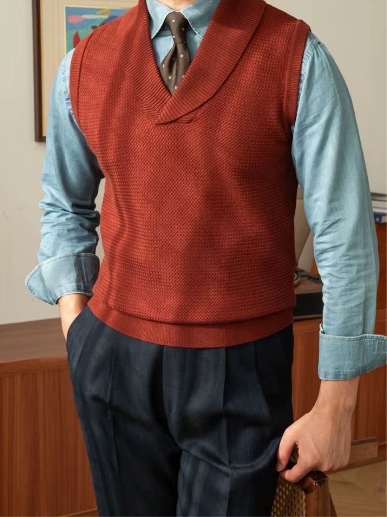 British Knit Knitted Waistcoat