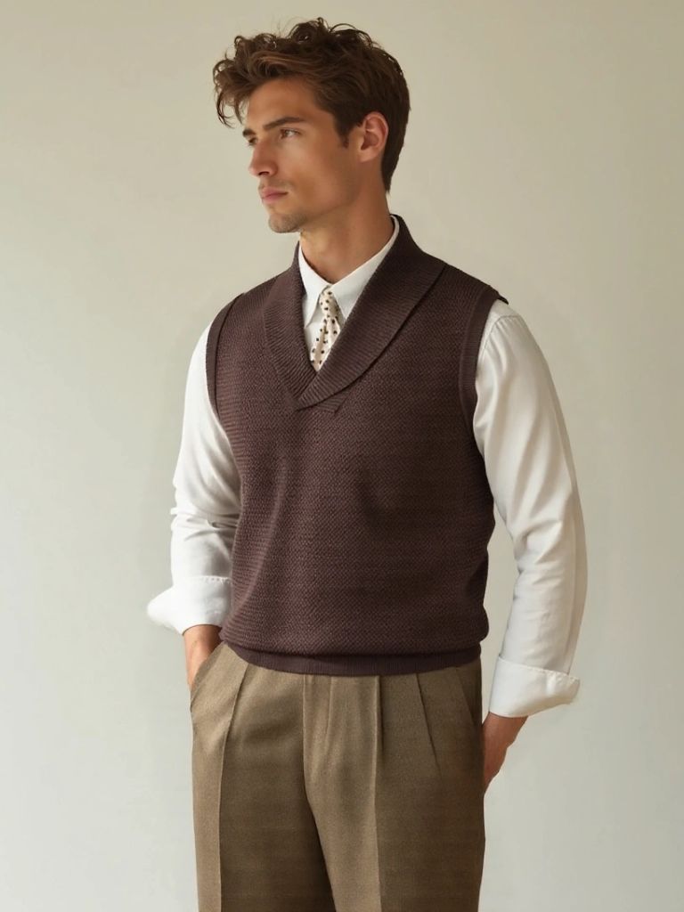 British Knit Knitted Waistcoat