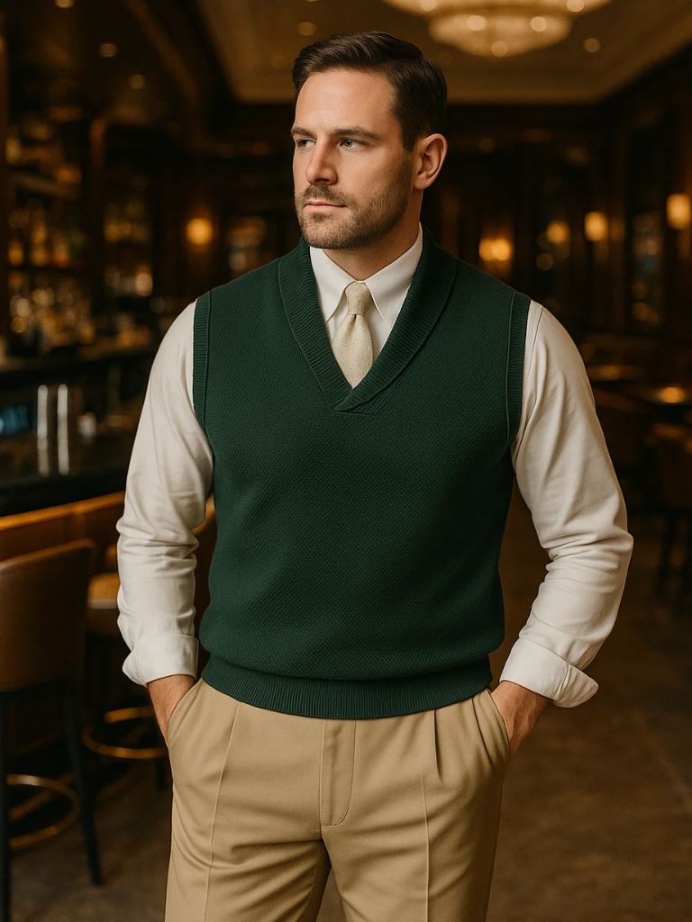 British Knit Knitted Waistcoat