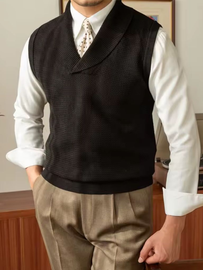 British Knit Knitted Waistcoat